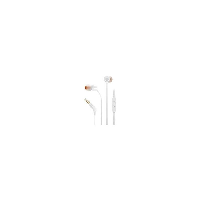 JBL Tune 110 Auriculares con Microfono - Manos Libres - Control en Cable - Cable Plano de 1.11m - Color Blanco JBL Tune 110 Auriculares con Microfono - Manos Libres - Control en Cable - Cable Plano de 1.11m - Color Blanco