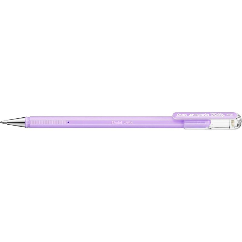 Pentel Hybrid Milky Penna a sfera - Punta fine 0,8 mm - Tratto 0,4 mm - Inchiostro gel opaco - Colore viola pastello 12pz 12pz Pentel Hybrid Milky Penna a sfera - Punta fine 0,8 mm - Tratto 0,4 mm - Inchiostro gel opaco - Colore viola pastello 12pz 12pz