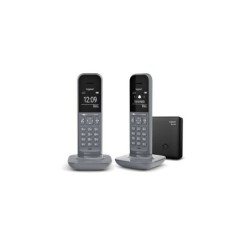 Telefono Cordless Gigaset CL390 Duo Dect - Schermo B/N - Controllo Volume - Colore Grigio