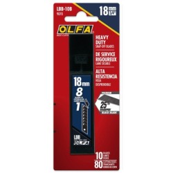 Olfa Confezione da 10 Lame Nere per Cutter da 18 mm - Acciaio al Carbonio - 25% più Affilate - 8 Segmenti