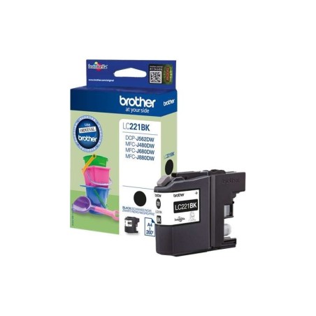 Cartuccia d'inchiostro originale nero Brother LC221 - LC221BKBP