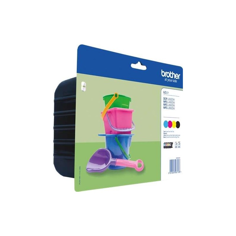 Brother LC221 Pack de 4 Cartuchos de Tinta Originales - LC221VALBP