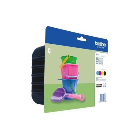 Brother LC221 Pack de 4 Cartuchos de Tinta Originales - LC221VALBP