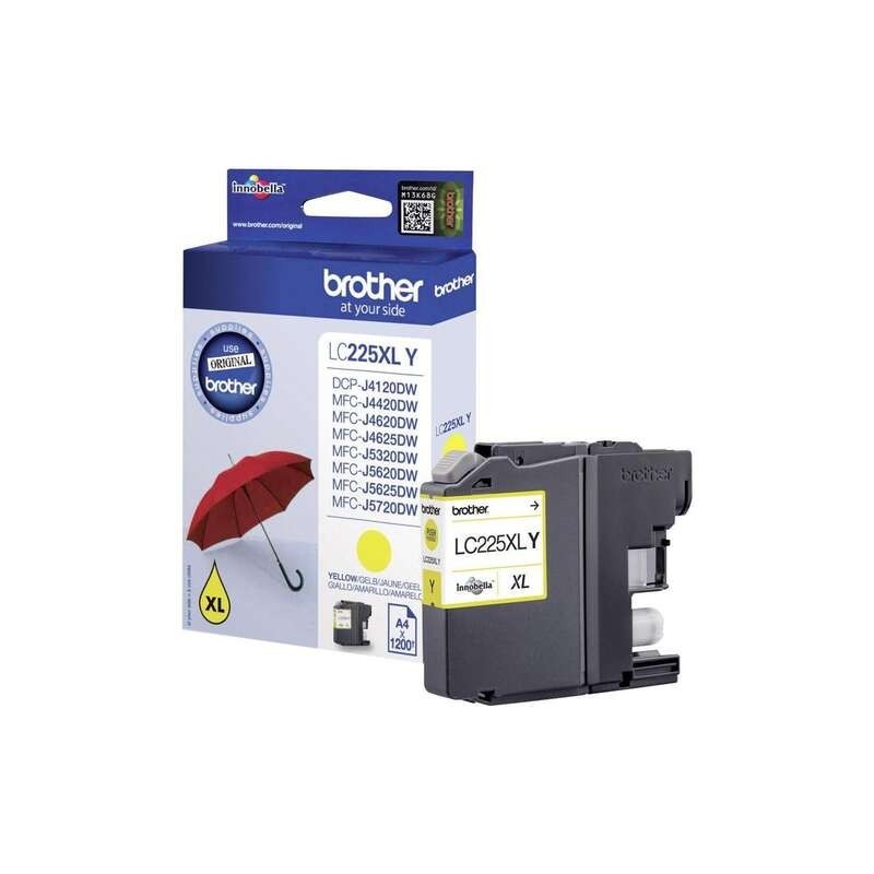 Cartuccia d'inchiostro originale gialla Brother LC225XL - LC225XLYBP Cartuccia d'inchiostro originale gialla Brother LC225XL - LC225XLYBP