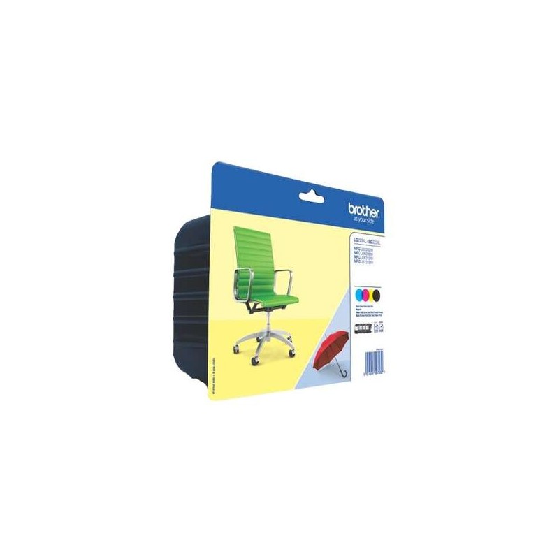 Confezione da 4 cartucce d'inchiostro originali Brother LC229XL/LC225XL - LC229XLVALBP Confezione da 4 cartucce d'inchiostro originali Brother LC229XL/LC225XL - LC229XLVALBP