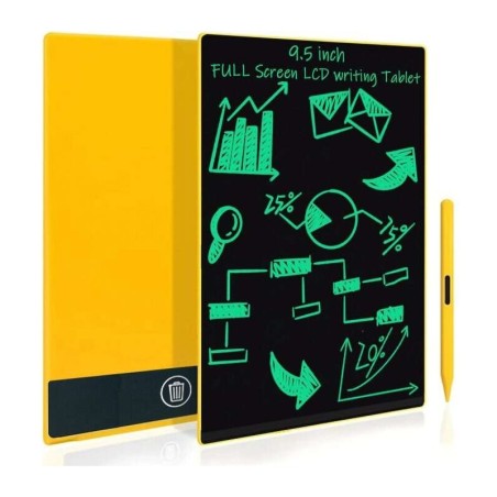Leotec Nine Pizarra Digital LCD 9.5" de Tinta Electronica - Sin Luz Azul - Boton de Bloqueo - Lapiz Magnetico - Color Amarillo
