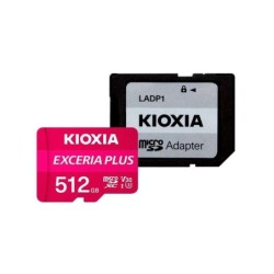 Scheda Micro SDXC Kioxia Exceria Plus 512 GB UHS-I U3 V30 A1 Classe 10 con adattatore