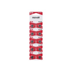 Maxell Confezione da 10 batterie alcaline a bottone LR44 1,5 V