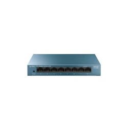 Switch da tavolo Tp-link 8 porte 10/100/1000Mbps - Custodia in metallo - Tecnologia Green - Plug &amp; Play - Colore Grigio
