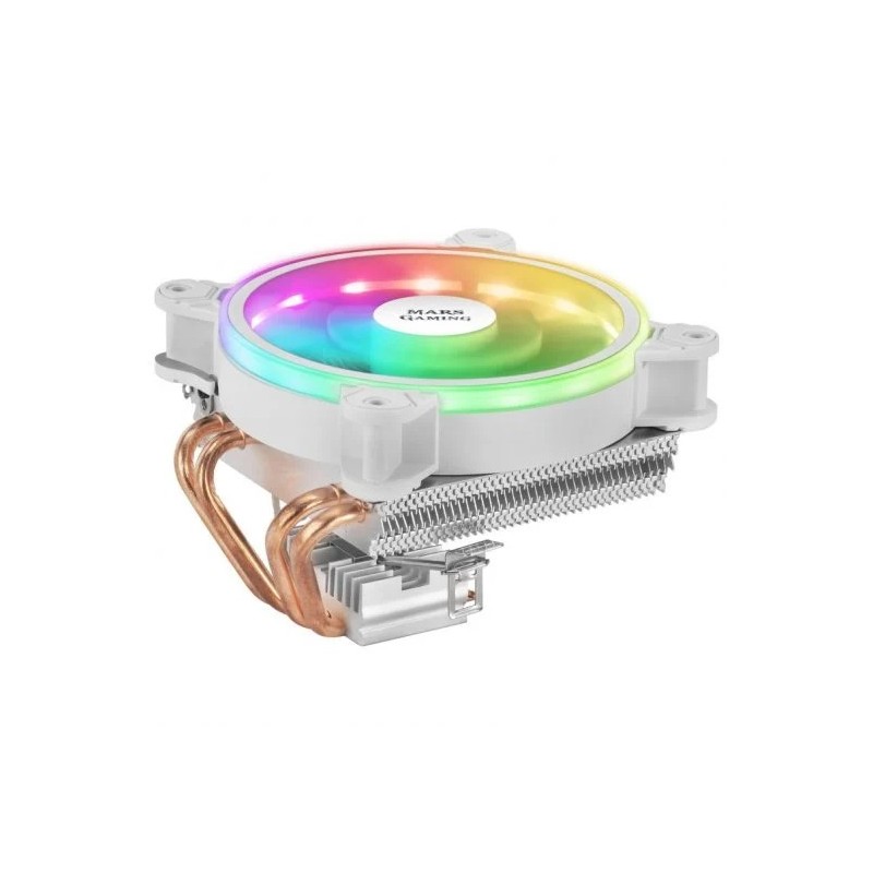 Ventola CPU Mars Gaming da 120 mm con dissipatore a 4 tubi di calore - Illuminazione ARGB - Velocità max. 2200 giri/min - Colore Ventola CPU Mars Gaming da 120 mm con dissipatore a 4 tubi di calore - Illuminazione ARGB - Velocità max. 2200 giri/min - Colore