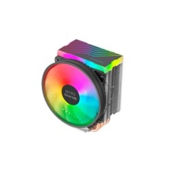 Mars Gaming MCPU44 Ventilador CPU Dual 110mm con Disipador 4 Heatpipes - Iluminacion ARGB - Velocidad Max. 1600rpm - Color Negro