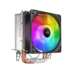 Mars Gaming Ventilador CPU 90mm con Disipador - Iluminacion RGB - Hasta 130W - Velocidad Max. 2200rpm - 2 Heatpipes