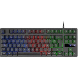 Mars Gaming MK02 H-MECH Tastiera da gioco compatta - Illuminazione Rainbow FRGB - Anti-ghosting - Spagnolo - Colore nero