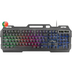 Tastiera da gaming Mars Gaming MK120 - Alluminio - Illuminazione FRGB - Supporto smartphone - Portoghese - Colore Nero
