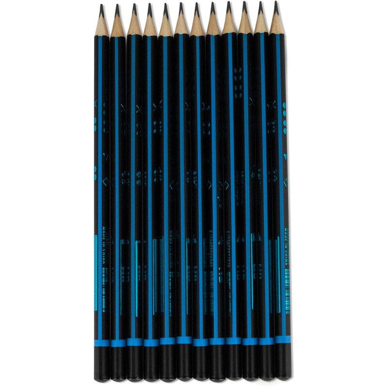 MKtape Pack de 12 Lapices de Grafito Triangulares - Mina 2.00mm HB - Resistencia a la Rotura