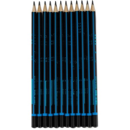 MKtape Pack de 12 Lapices de Grafito Triangulares - Mina 2.00mm HB - Resistencia a la Rotura