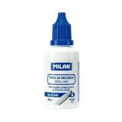 Flacone d'inchiostro Milan per pennarelli per lavagna ricaricabili - 30 ml - Inchiostro a base di alcol - Colore blu 6pz 6pz