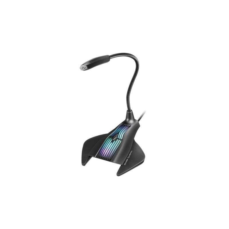 Microfono da tavolo Mars Gaming MMiC con collo flessibile USB - Illuminazione RGB - Pulsante Mute - Cavo da 1,50 m Microfono da tavolo Mars Gaming MMiC con collo flessibile USB - Illuminazione RGB - Pulsante Mute - Cavo da 1,50 m