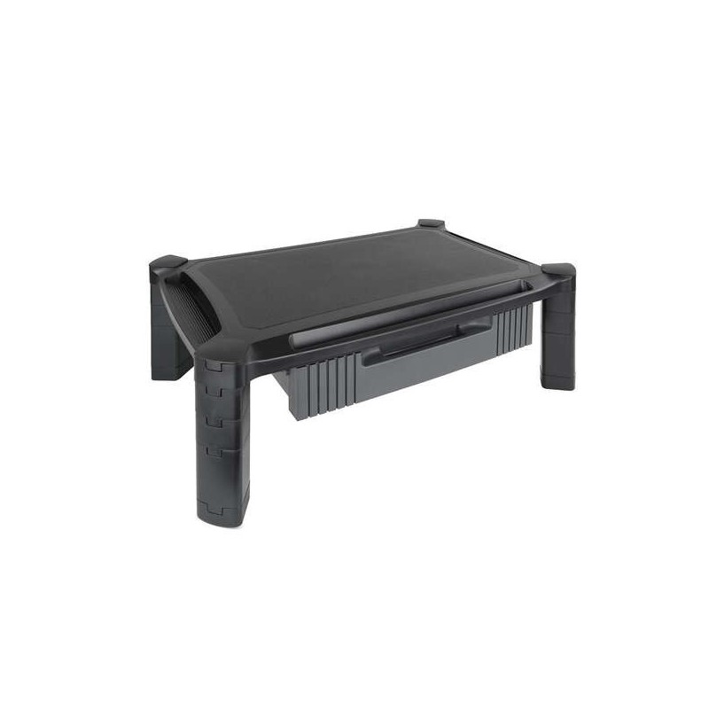 Supporto elevatore Tooq con cassetto per monitor o laptop - Altezza regolabile - Peso massimo 10 kg - Colore nero Supporto elevatore Tooq con cassetto per monitor o laptop - Altezza regolabile - Peso massimo 10 kg - Colore nero
