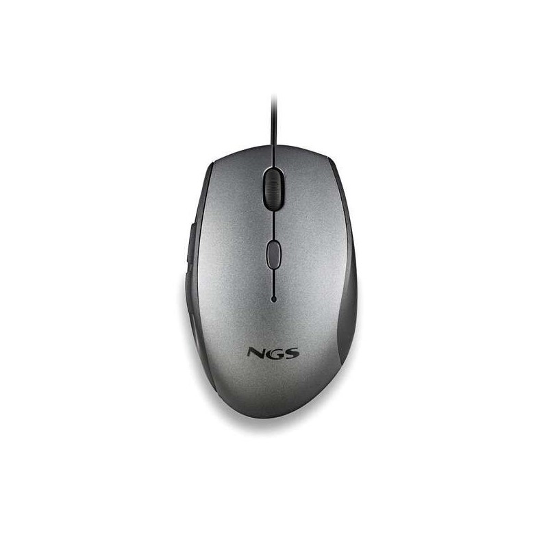 Mouse USB NGS Moth Grey 1600 dpi + adattatore da USB-A a USB-C - 5 pulsanti - Utilizzo per destrimani - Cavo da 1,80 m - Colore Mouse USB NGS Moth Grey 1600 dpi + adattatore da USB-A a USB-C - 5 pulsanti - Utilizzo per destrimani - Cavo da 1,80 m - Colore