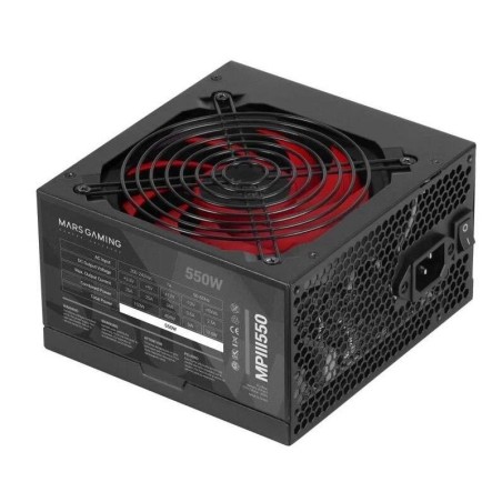 Alimentatore Mars Gaming 550W ATX - PFC attivo - Silenzioso - Efficienza 85%.