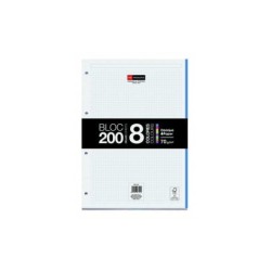 Miquel Rius Bloc8 Bloc Encolado Formato A4 - 200 Hojas de 70gr con 4 Taladros - Base de Carton - Cuadricula 5x5