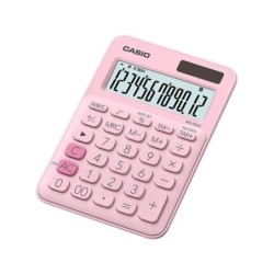 Casio MS-20UC Calculadora de Sobremesa Pequeña - Pantalla LCD de 12 Digitos - Alimentacion Solar y Pilas - Color Rosa