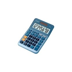 Calcolatrice da tavolo Casio MS80E - Tasto doppio zero - Schermo LCD a 8 cifre - Solare e batteria - Colore blu