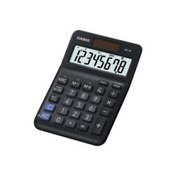 Casio MS-8F Calculadora Basica de Escritorio - Pantalla LCD de 8 Digitos - Solar y Pilas - Color Negro