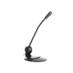 NGS MS102 Microfono de Escritorio - Ajustable - Alta Sensibilidad - Jack 3.5mm - Cable de 1.80m - Color Negro