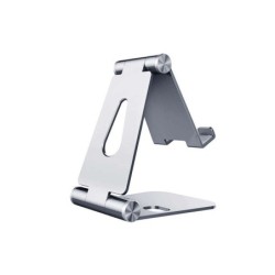 Aisens Soporte de Sobremesa Tamaño M Ajustable (2 Pivotes) para Movil / Tablet - Color Plata