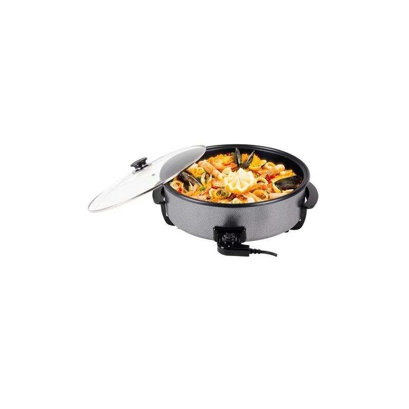 Muvip Pizza Pan Paella Maker 1500W - Piastra Antiaderente - Coperchio in Vetro - Termostato Removibile con Regolatore di Tempera Muvip Pizza Pan Paella Maker 1500W - Piastra Antiaderente - Coperchio in Vetro - Termostato Removibile con Regolatore di Tempera