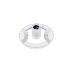 Muvip Round Design Bascula de Baño Digital - Pantalla LCD - Plataforma de Cristal - Peso Max. 180kg - Auto Apagado