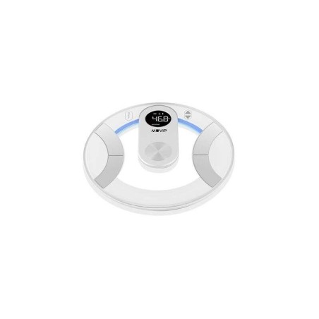 Muvip Round Design Bascula de Baño Digital - Pantalla LCD - Plataforma de Cristal - Peso Max. 180kg - Auto Apagado