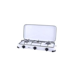 Muvip Cocina de Gas 3 Fuegos - Encendido Manual - Rejillas Extraibles - Tapa Protectora