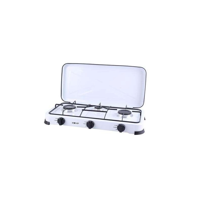 Muvip Cucina A Gas 3 Fuochi - Accensione Manuale - Griglie Removibili - Coperchio Protettivo Muvip Cucina A Gas 3 Fuochi - Accensione Manuale - Griglie Removibili - Coperchio Protettivo