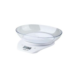 Muvip Bascula de Cocina Digital con Bol - Bol Transparente de 1.5L - Sensor de Alta Precision - Peso Max. 5kg