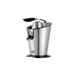 Muvip Exprimidor Electrico Inox 600W - Cuerpo, Mango y Filtro de Acero Inoxidable - Sistema Antigoteo - 2 Tamaños de Conos