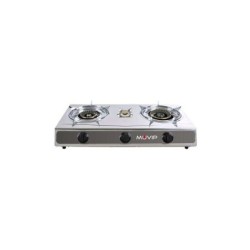 Fornello a Gas Muvip Serie Strong in Acciaio Inox 3 Fuochi - Accensione Piezoelettrica - Bruciatore in Ghisa Estraibile