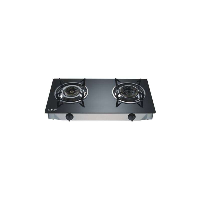 Muvip Cocina de Gas Inox 2 Fuegos - Cristal Templado - Encendido Piezoelectrico - Quemador de Hierro Fundido Desmontable Muvip Cocina de Gas Inox 2 Fuegos - Cristal Templado - Encendido Piezoelectrico - Quemador de Hierro Fundido Desmontable