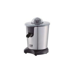 Muvip Exprimidor Electrico Inox 600W - Cuerpo y Filtro de Acero Inoxidable - Sistema Antigoteo - 2 Tamaños de Conos