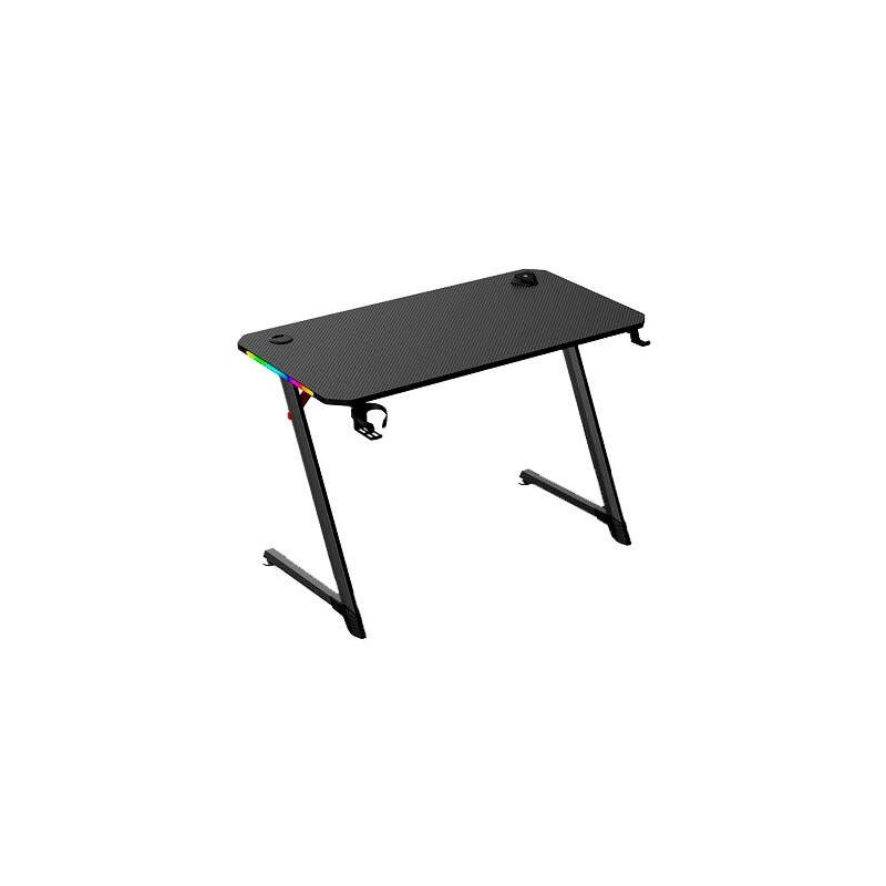 Tavolo da Gaming Muvip PRO1700 con Laminato in Fibra di Carbonio - Luce RGB - Portabicchieri e Gancio per Cuffie Tavolo da Gaming Muvip PRO1700 con Laminato in Fibra di Carbonio - Luce RGB - Portabicchieri e Gancio per Cuffie