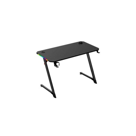 Tavolo da Gaming Muvip PRO1700 con Laminato in Fibra di Carbonio - Luce RGB - Portabicchieri e Gancio per Cuffie