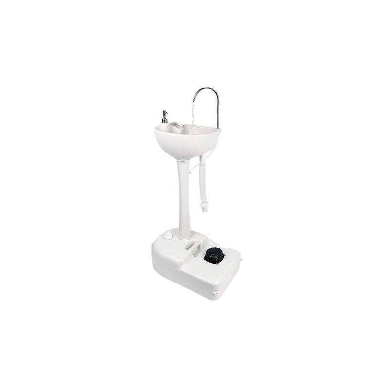 Muvip Lavabo Portatile con Serbatoio da 17 L - Serbatoio Sapone da 3 L - Pompa a Pedale con Soffietto - Include Portasciugamani Muvip Lavabo Portatile con Serbatoio da 17 L - Serbatoio Sapone da 3 L - Pompa a Pedale con Soffietto - Include Portasciugamani