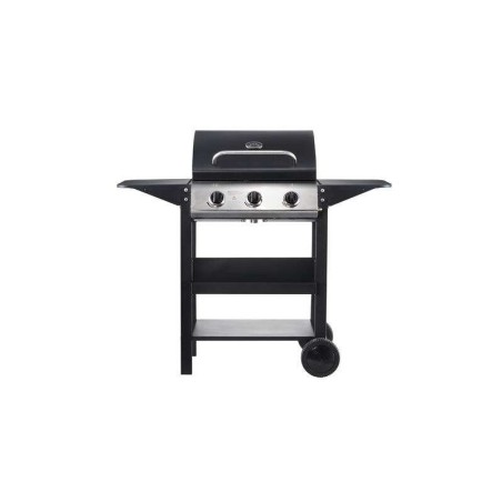 Barbecue a Gas Muvip 3 Fuochi - 1209x586x1076mm - Griglie smaltate, vassoi laterali, termometro sul coperchio - Colore Nero