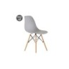 Muvip Pack 2 Sedie Design D100 - Gambe in Legno Massello - Colore Grigio