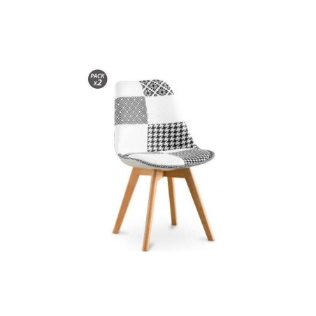 Muvip Pack 2 Sedie Design D400 - Tessuto Patchwork