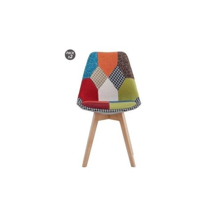 Muvip Pack 2 Sedie Design D400 - Tessuto Patchwork
