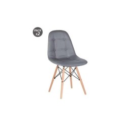 Muvip Pack 2 Sedie Design D300 - Colore Grigio