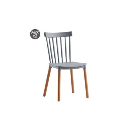 Muvip Pack 2 Sedie Design D800 - Colore Grigio